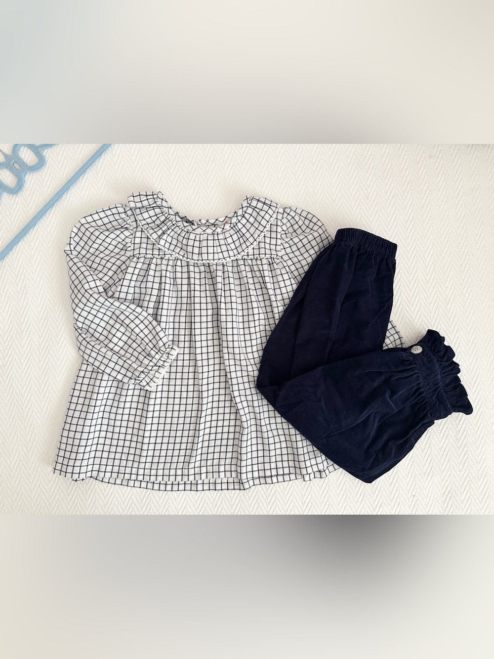 Navy and white girls outfit